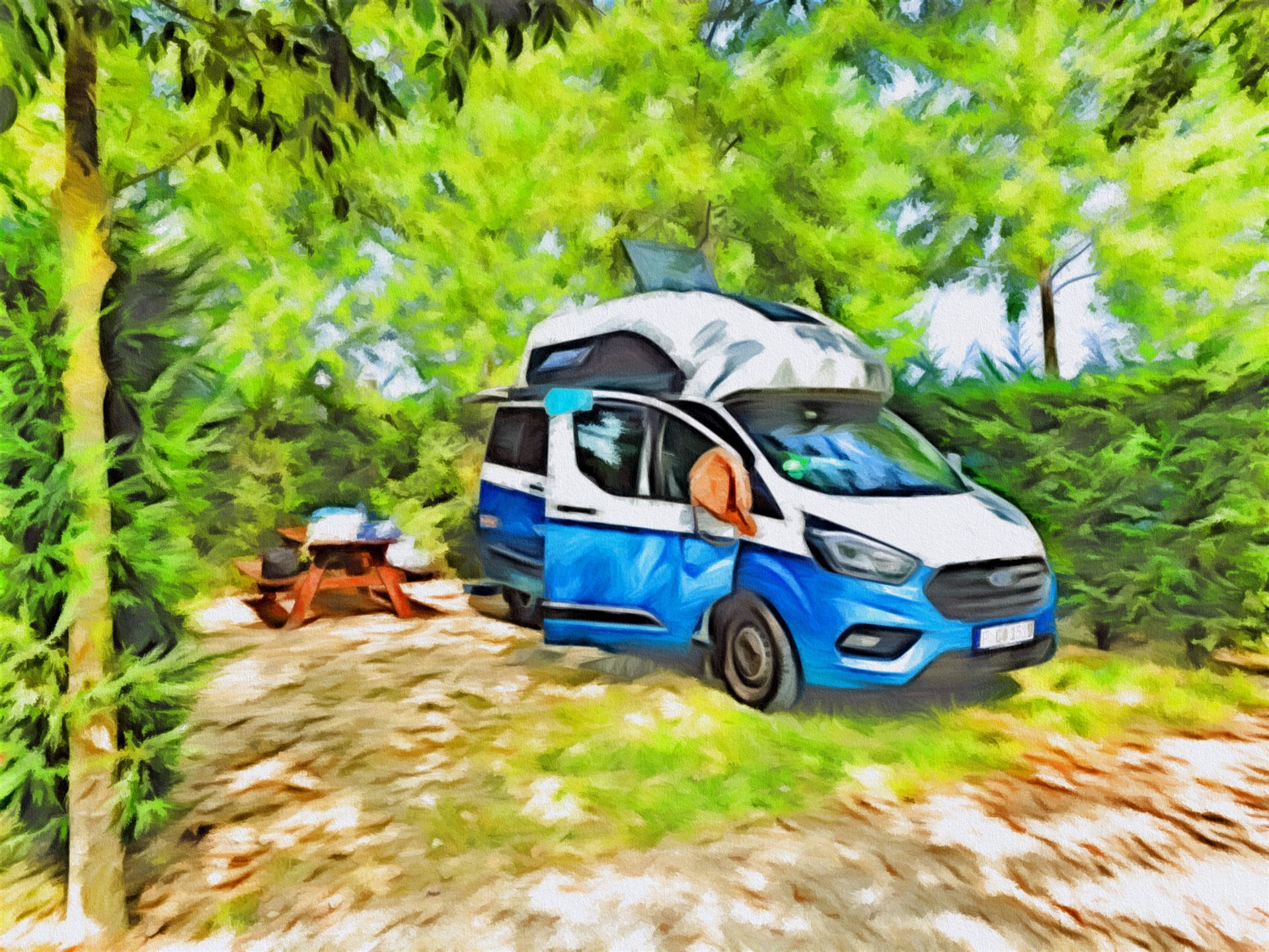 © autormobil.de | Camping mit dem Ford Nugget – Eine eigene Parzelle auf dem Campingplatz